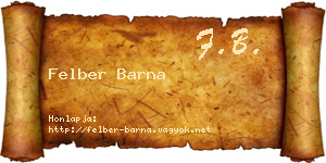 Felber Barna névjegykártya