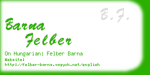 barna felber business card